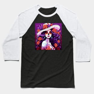 catrina girl with flowers Baseball T-Shirt